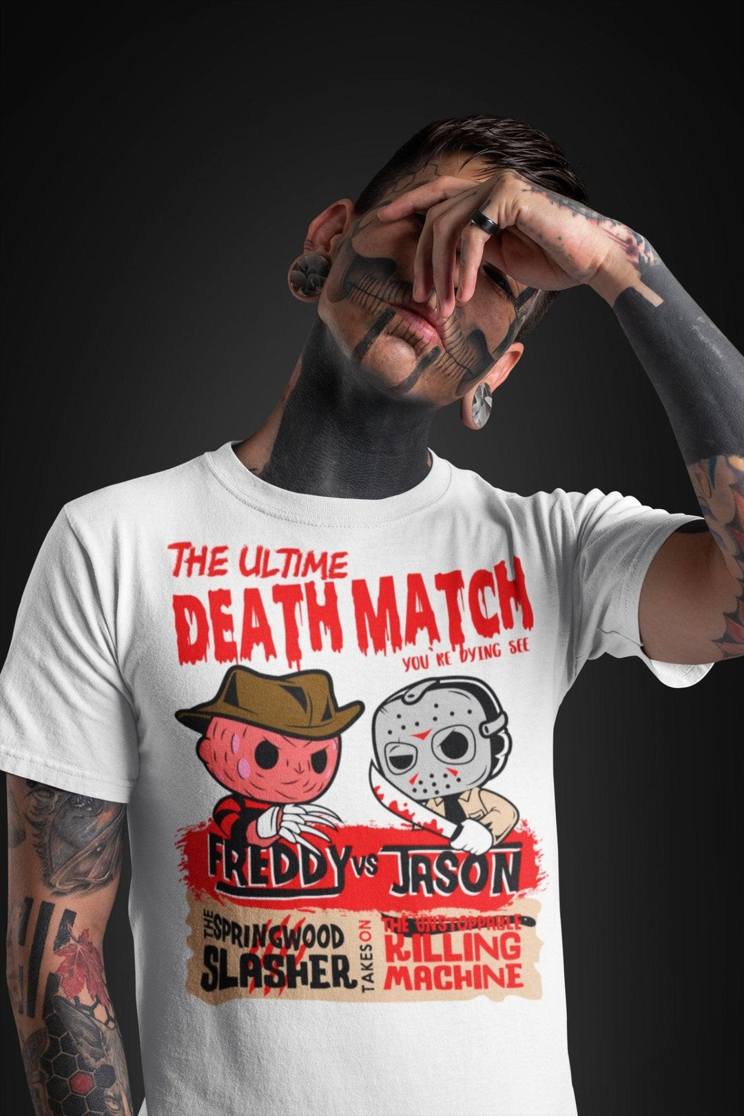 Freddy vs Jason Unisex-Bio-Baumwoll-T-Shirt - Bobbis Store Hunde