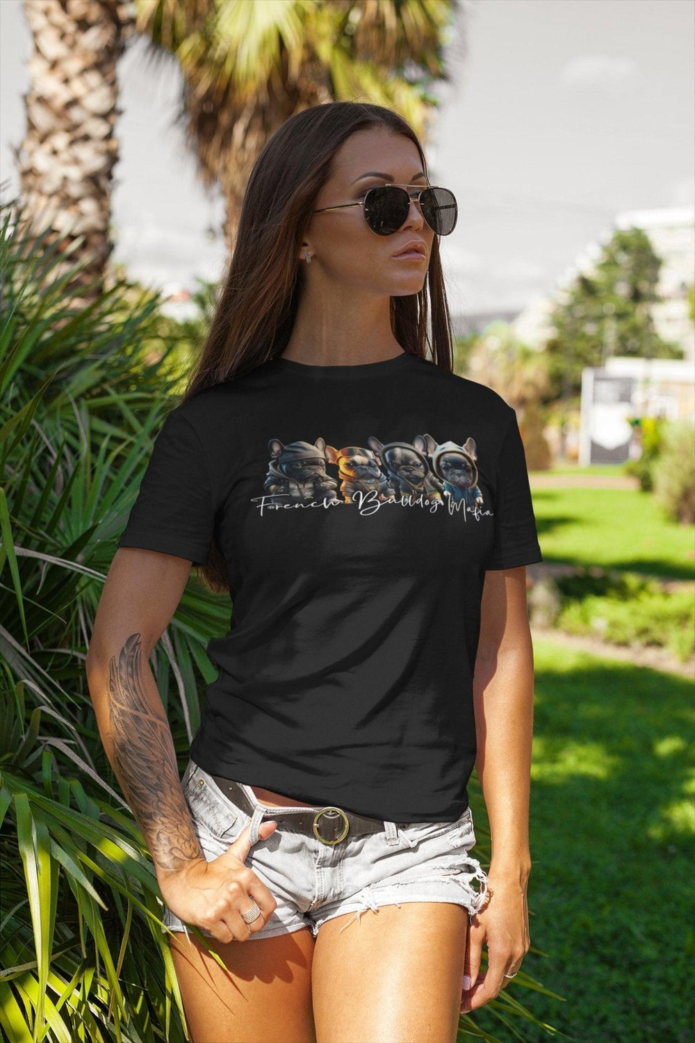 French Bulldog Mafia Lockeres Damen-T-Shirt - Bobbis Store Hunde