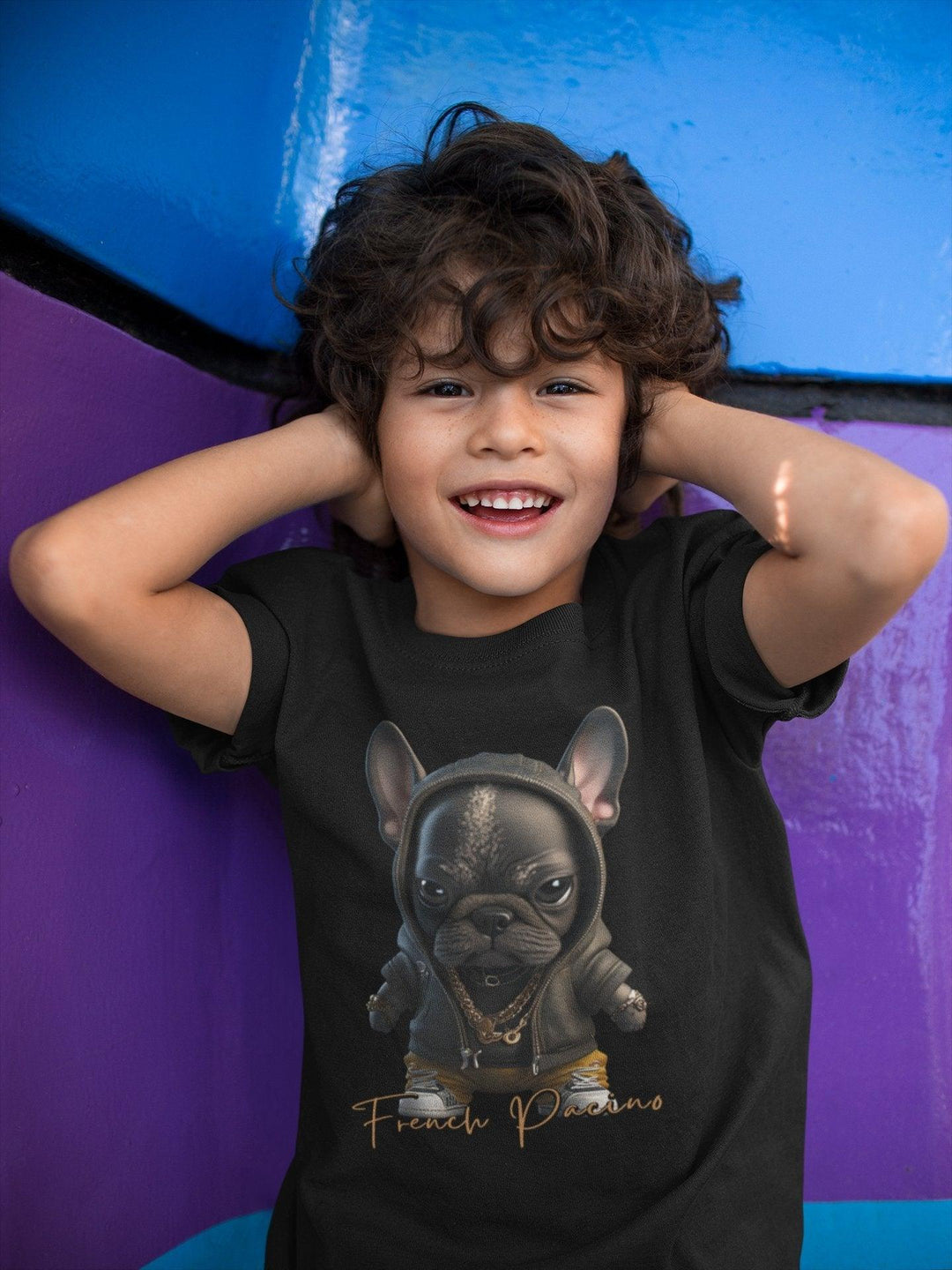 French Pacino Bio-Baumwoll-T-Shirt für Kinder - Bobbis Store Hunde