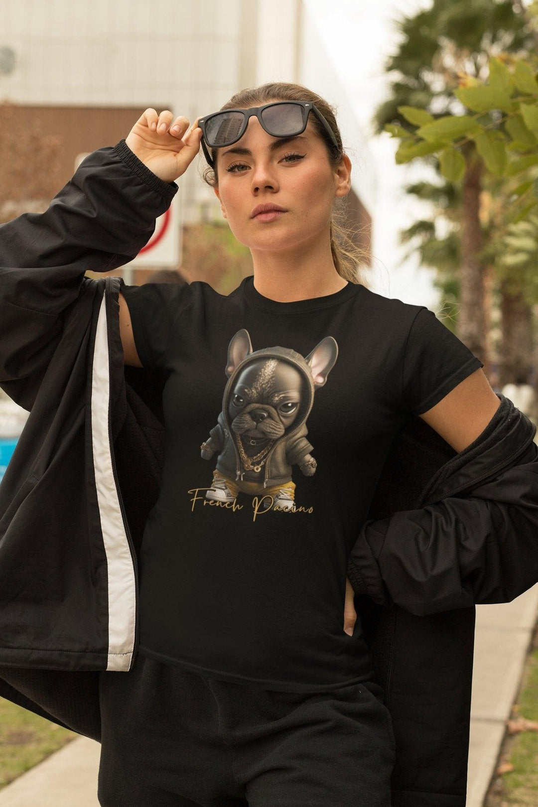 French Pacino Lockeres Damen-T-Shirt - Bobbis Store Hunde