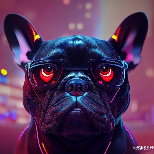 Frenchiepunk 2088 Leinwand - Bobbis Store Hunde