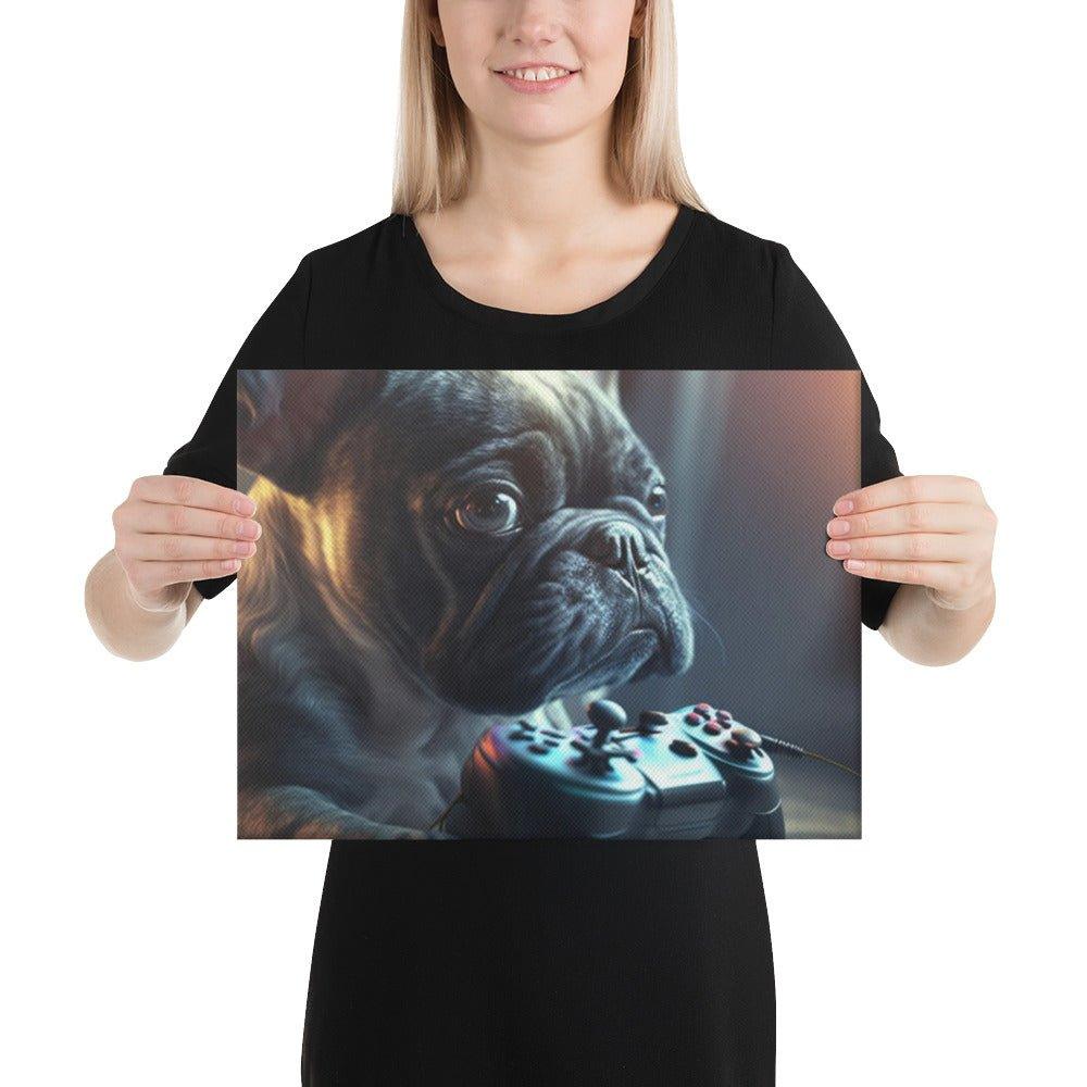 Gamer Frenchie Leinwand - Bobbis Store Hunde