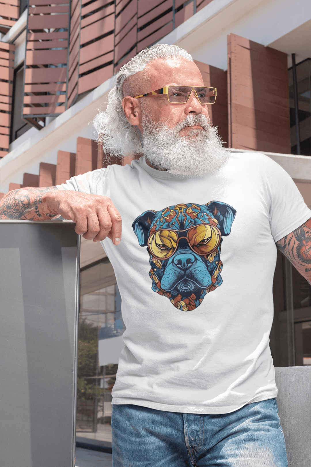 Gangster Dog #9 Unisex-Bio-Baumwoll-T-Shirt - Bobbis Store Hunde