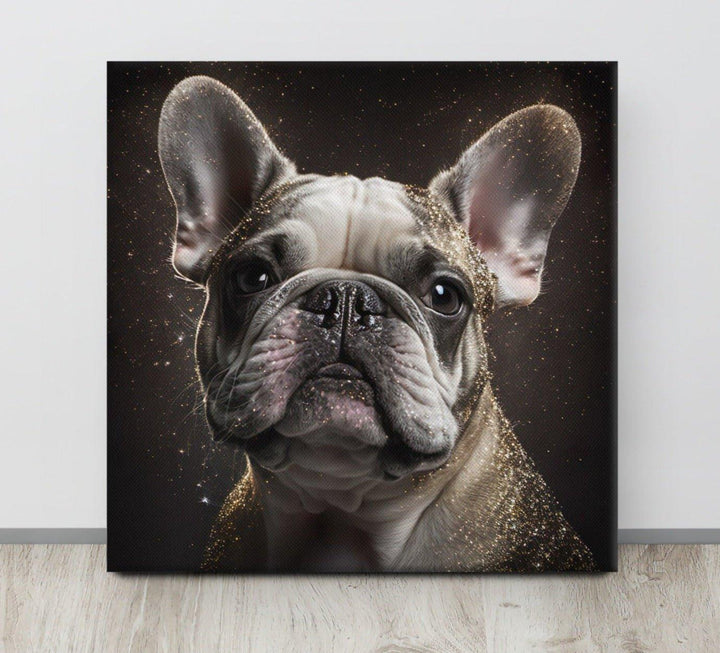Gold Glitzer Frenchie Leinwand - Bobbis Store Hunde