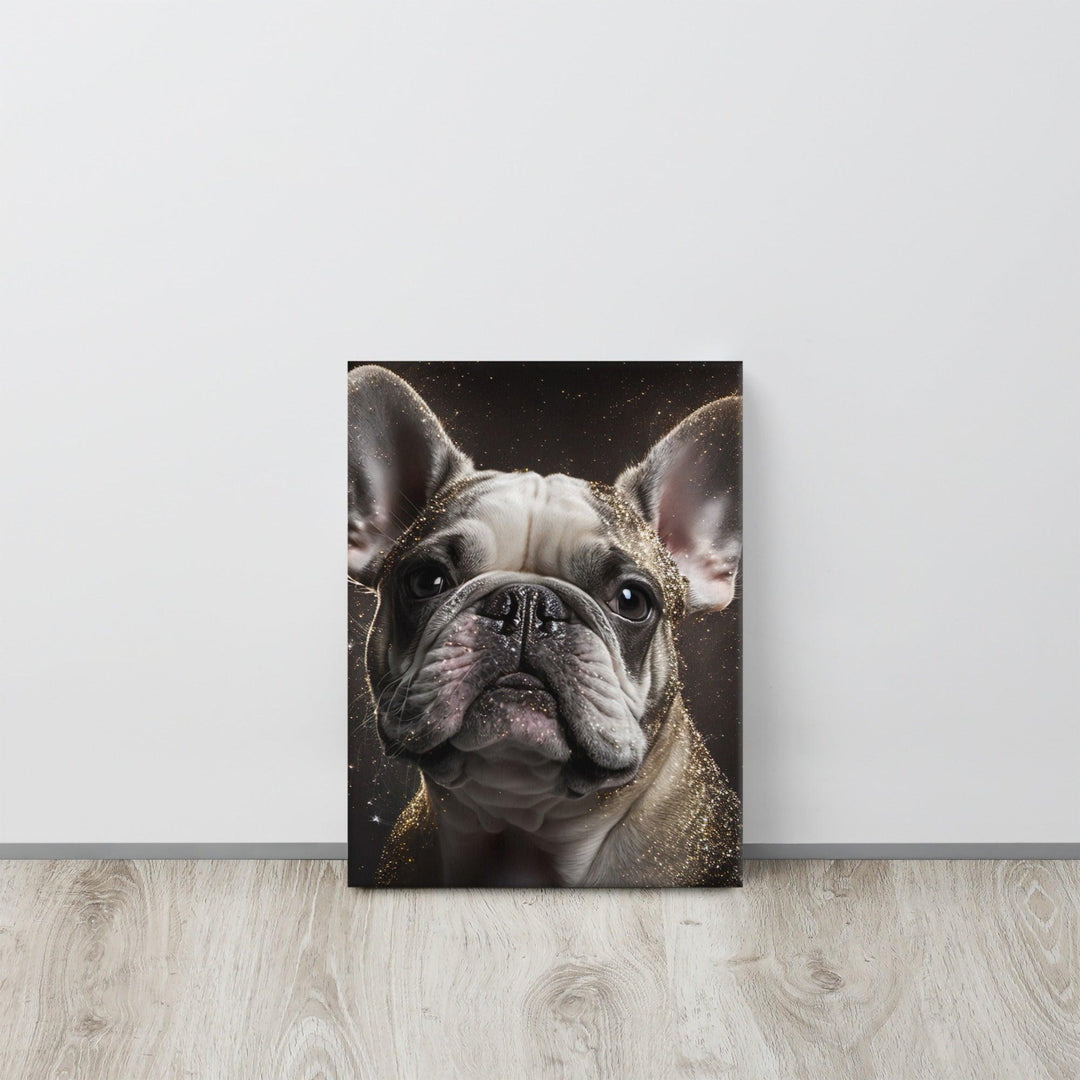 Gold Glitzer Frenchie Leinwand - Bobbis Store Hunde