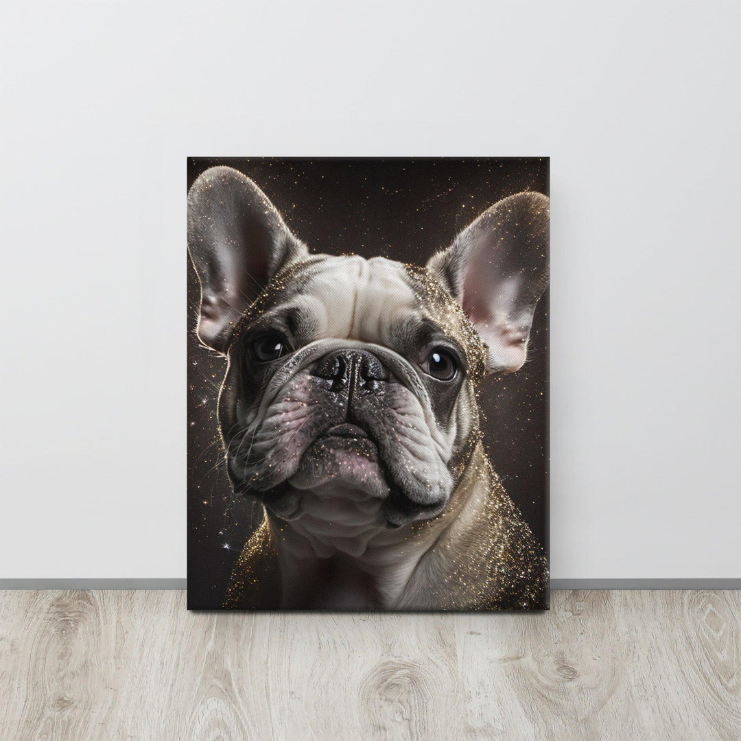 Gold Glitzer Frenchie Leinwand - Bobbis Store Hunde