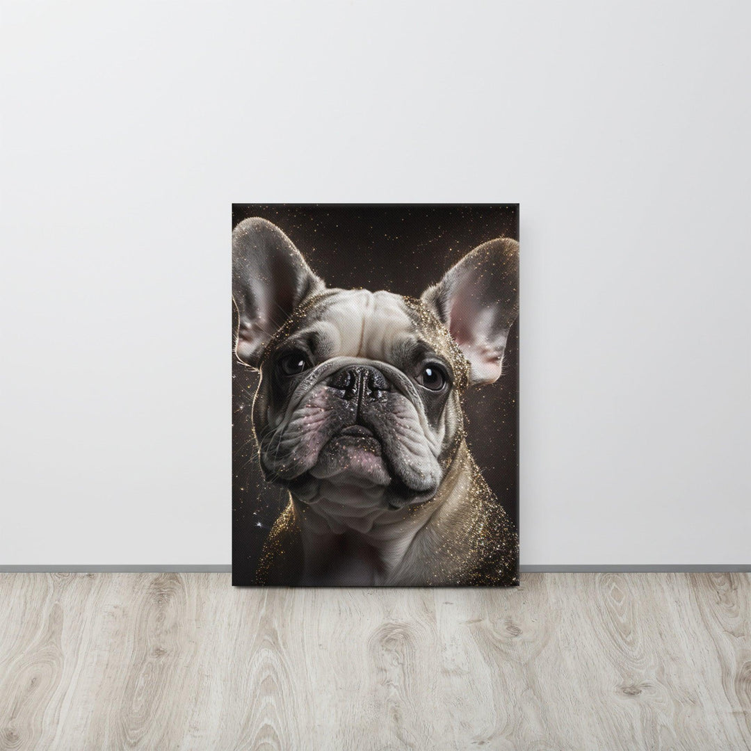 Gold Glitzer Frenchie Leinwand - Bobbis Store Hunde