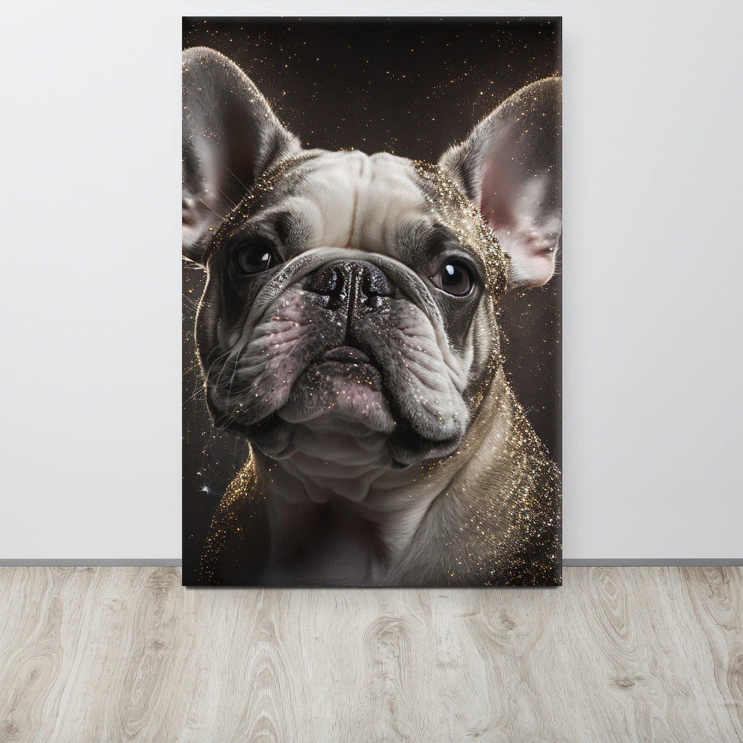 Gold Glitzer Frenchie Leinwand - Bobbis Store Hunde