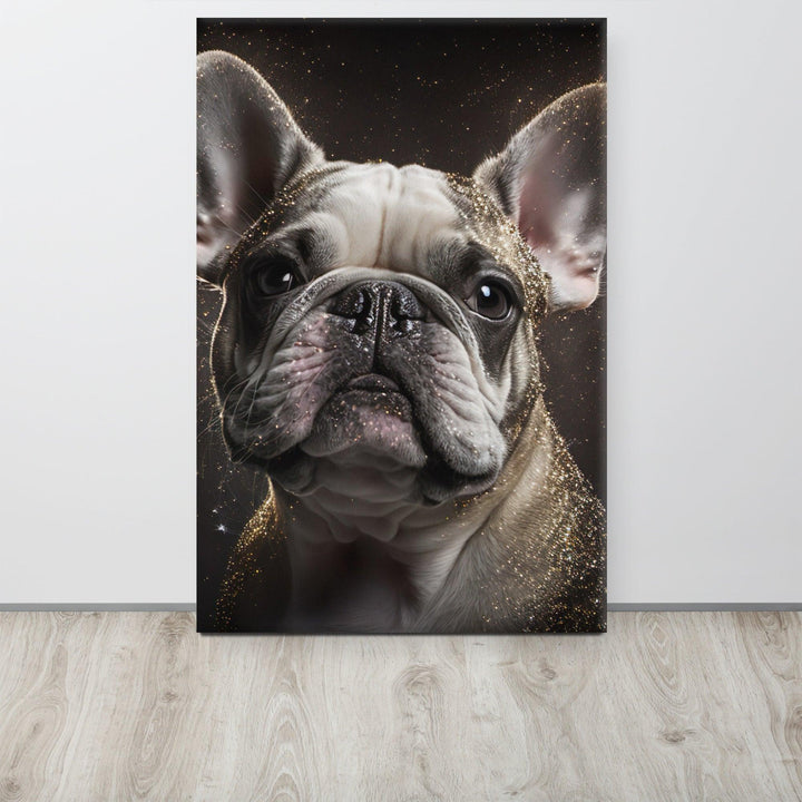 Gold Glitzer Frenchie Leinwand - Bobbis Store Hunde