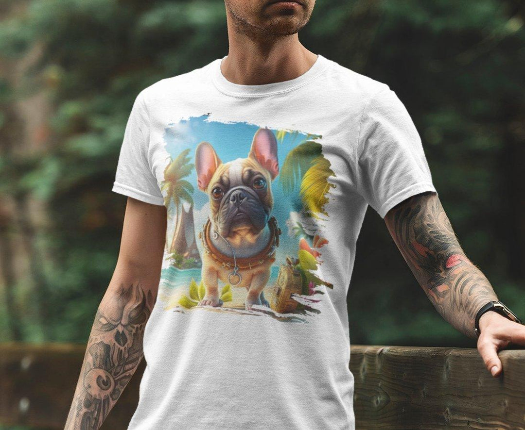 Hawaii Frenchie Klassisches Herren-T-Shirt - Bobbis Store Hunde