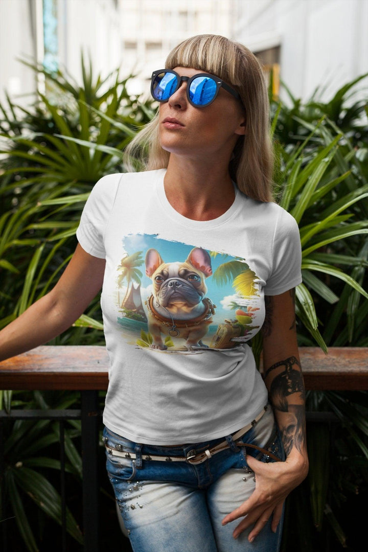 Hawaii Frenchie Lockeres Damen-T-Shirt - Bobbis Store Hunde