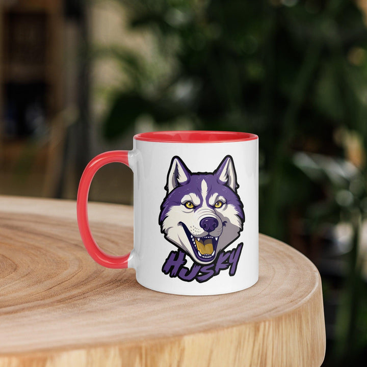 Husky Tasse mit farbiger Innenseite - Bobbis Store Hunde