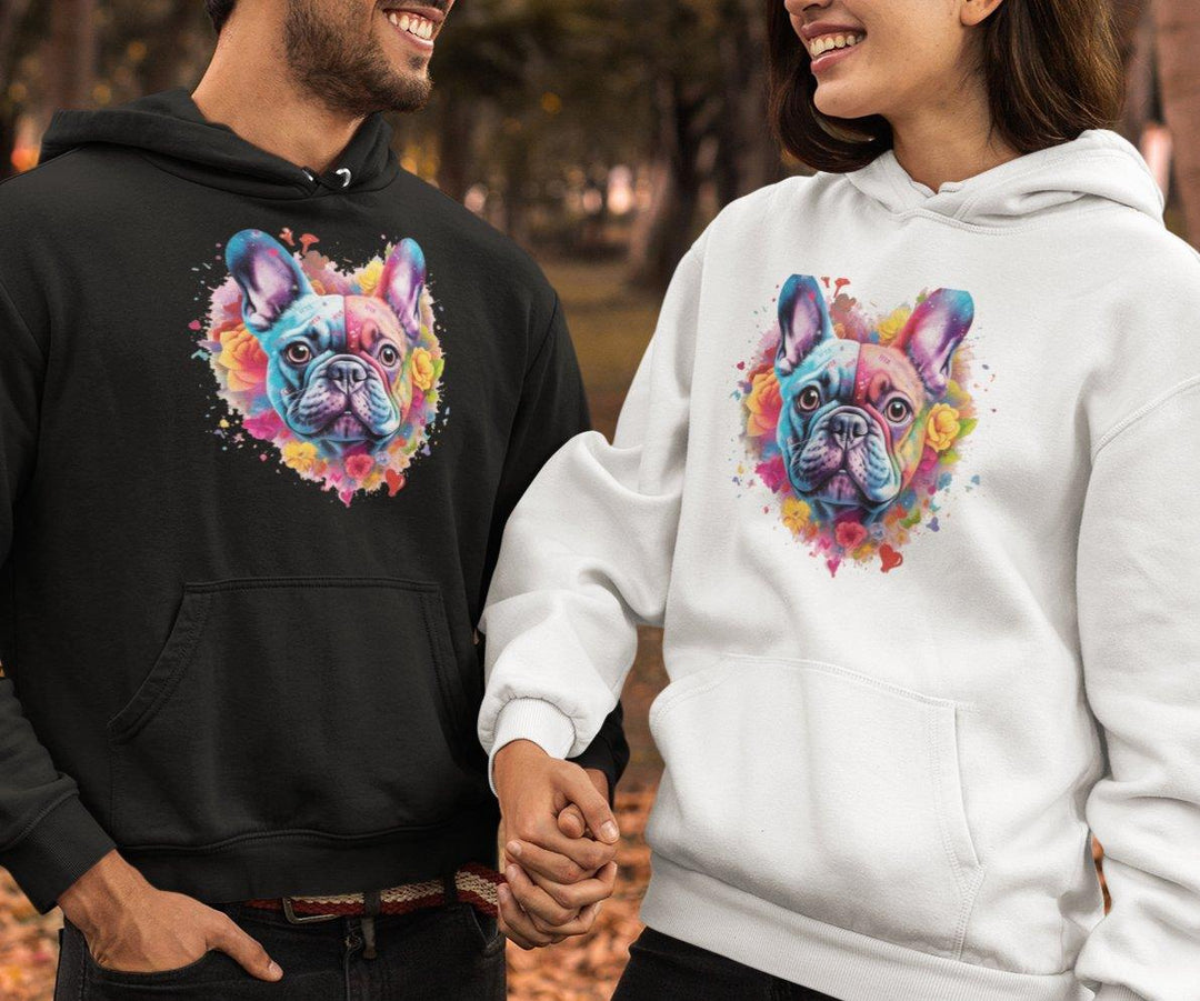 i love you Frenchie Hochwertiger Öko Kapuzenpullover - Bobbis Store Hunde