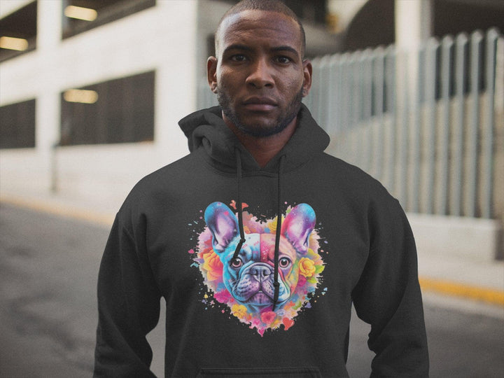 i love you Frenchie Hochwertiger Öko Kapuzenpullover - Bobbis Store Hunde