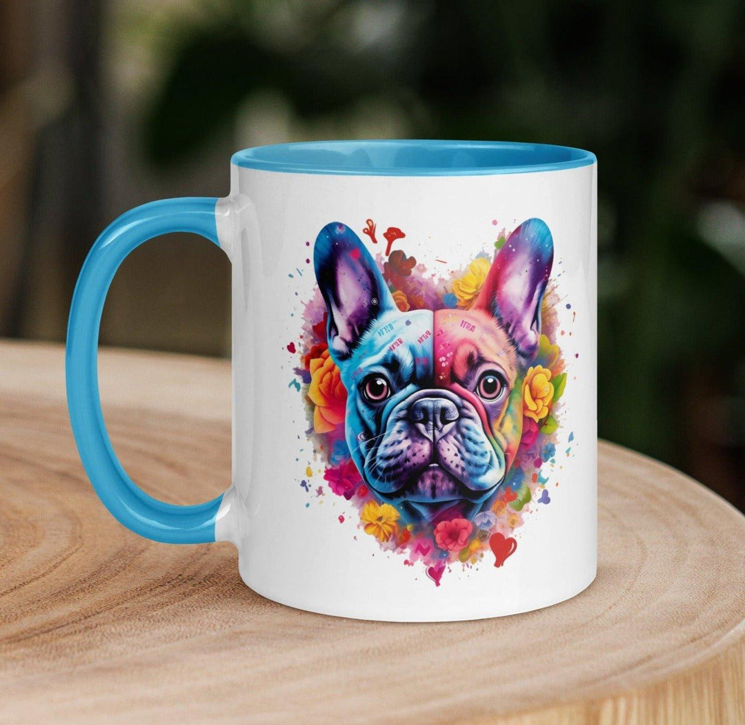 i love you Frenchie Tasse mit farbiger Innenseite - Bobbis Store Hunde