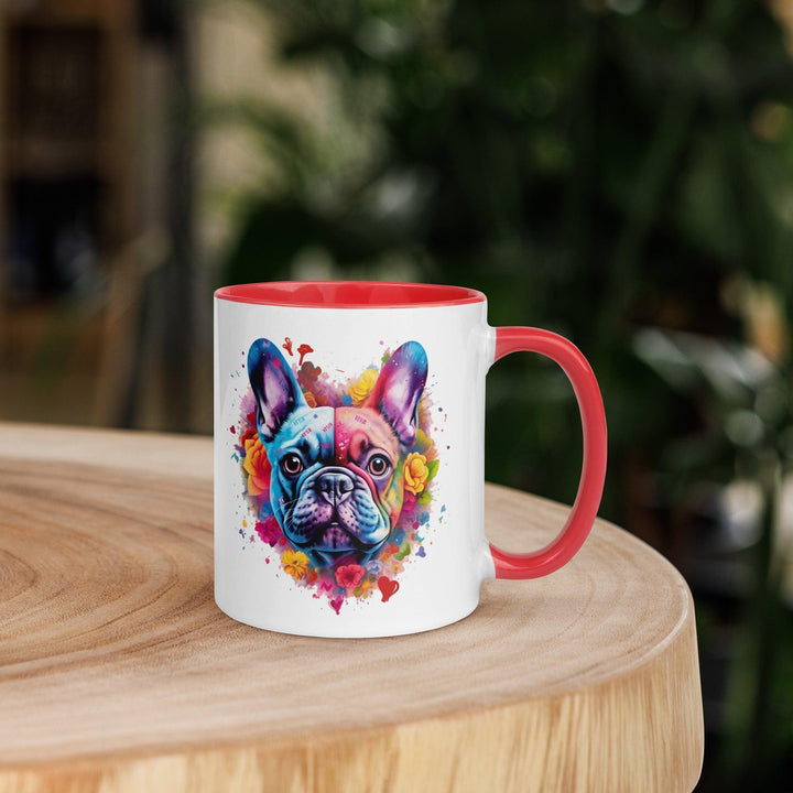 i love you Frenchie Tasse mit farbiger Innenseite - Bobbis Store Hunde