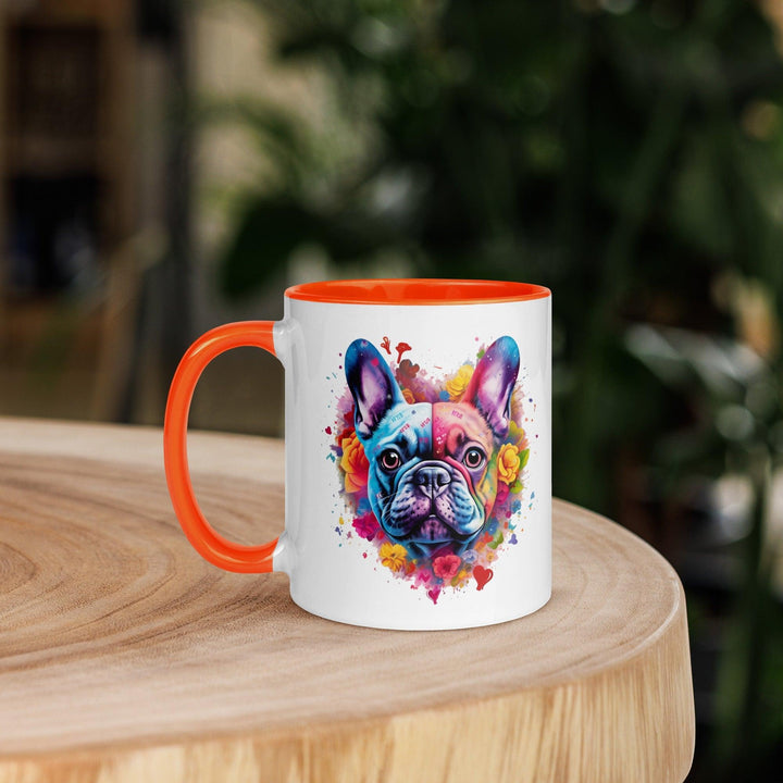 i love you Frenchie Tasse mit farbiger Innenseite - Bobbis Store Hunde