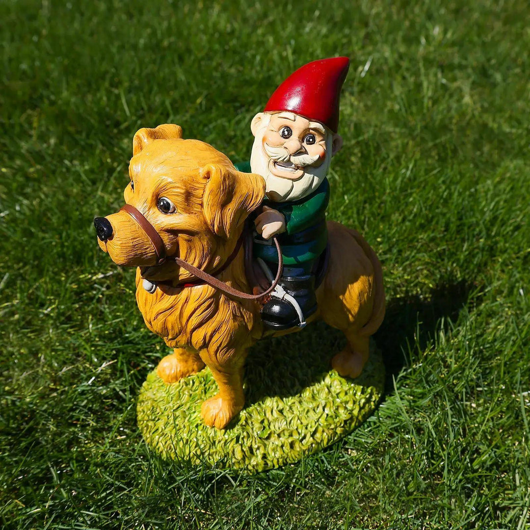 KwirkWorks Gartenzwerg – Golden Retriever – 22,9 cm hoch - Bobbis Store Hunde