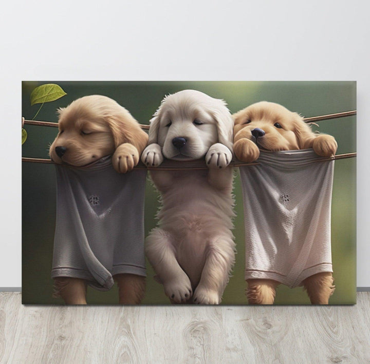 Lass dich nicht Hängen Leinwand - Bobbis Store Hunde