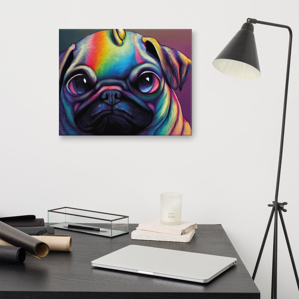 Rainbow Einhorn Mops Leinwand - Bobbis Store Hunde