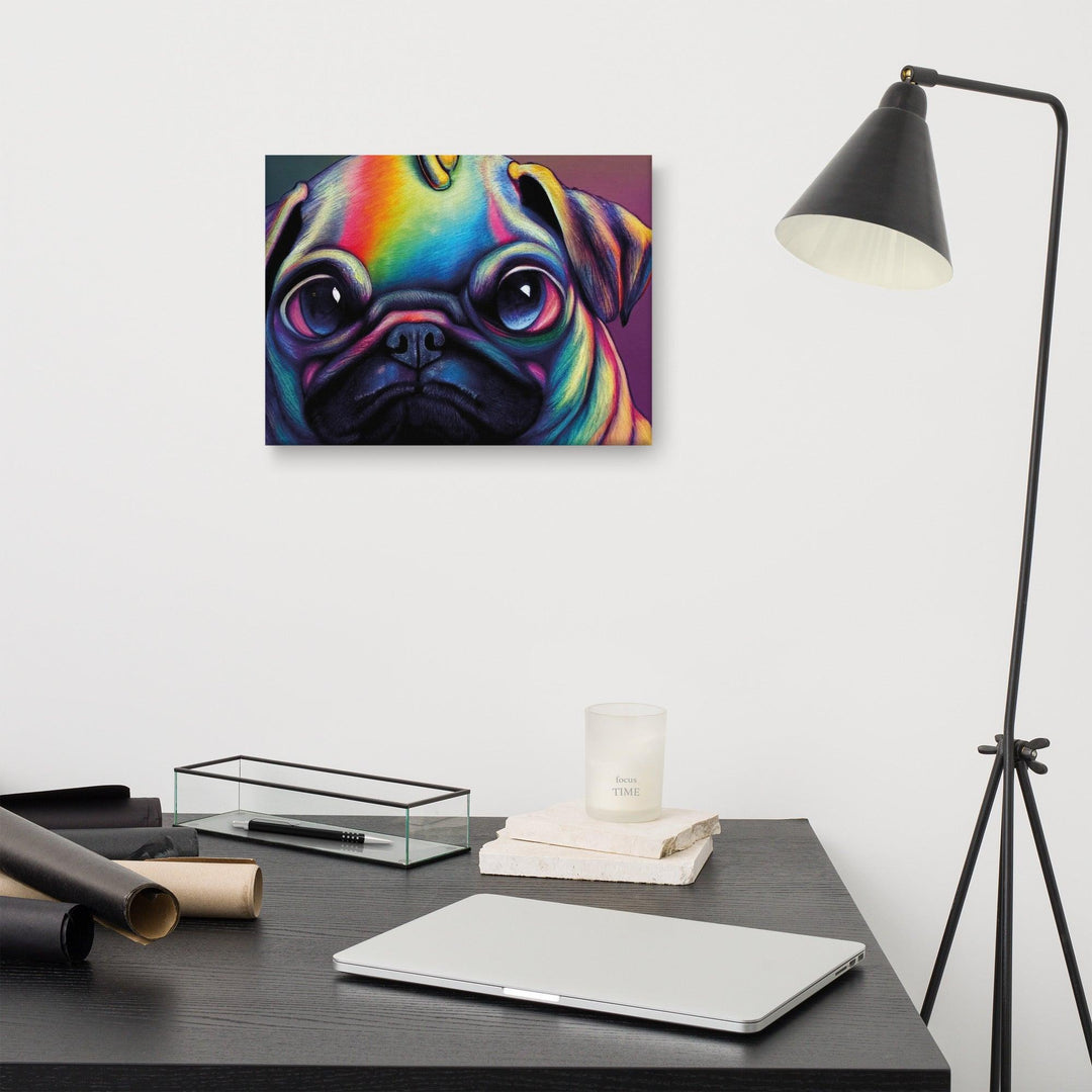 Rainbow Einhorn Mops Leinwand - Bobbis Store Hunde