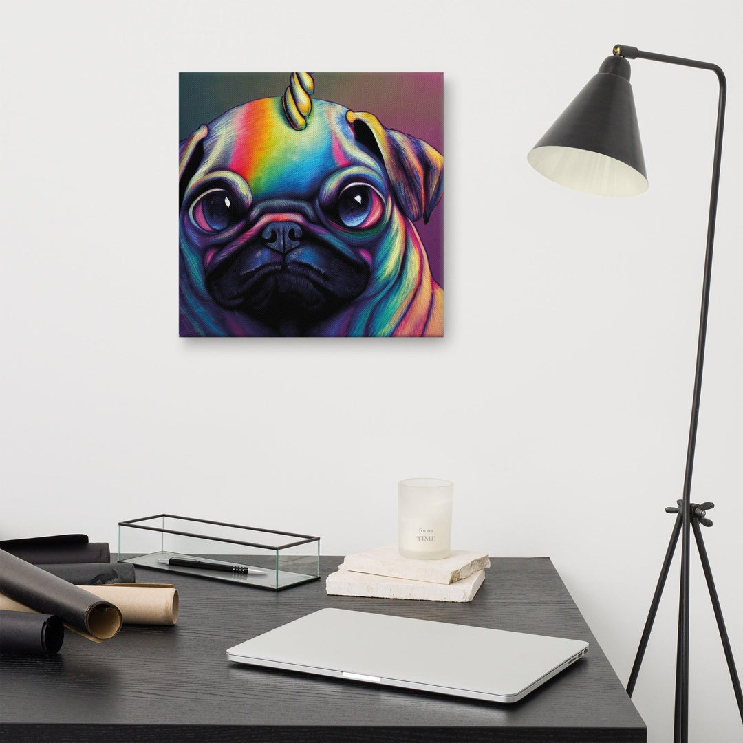 Rainbow Einhorn Mops Leinwand - Bobbis Store Hunde