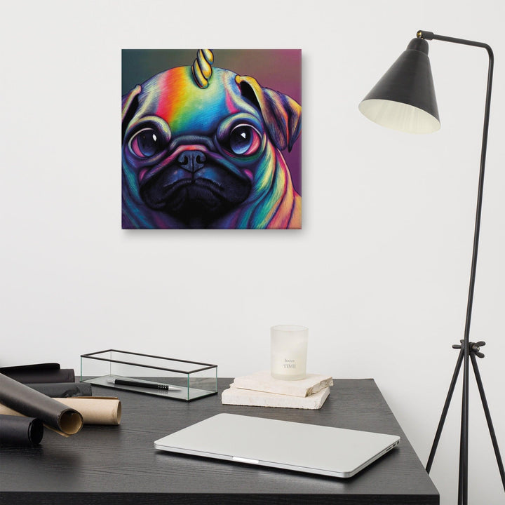 Rainbow Einhorn Mops Leinwand - Bobbis Store Hunde