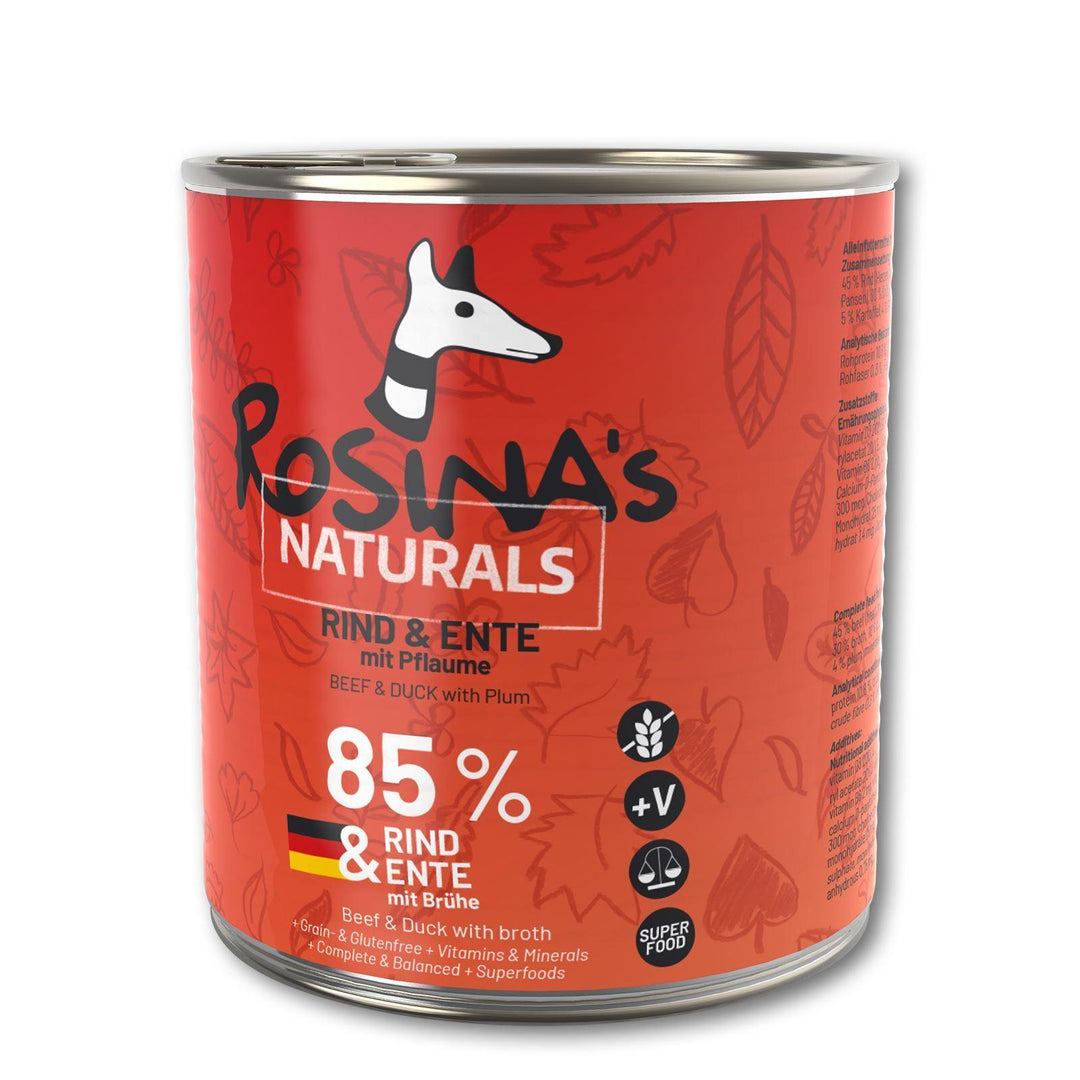 Rind & Ente mit Pflaume, 800 g Dose - Bobbis Store Hunde