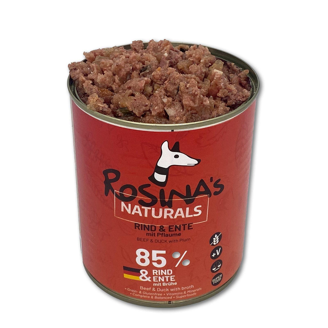 Rind & Ente mit Pflaume, 800 g Dose - Bobbis Store Hunde