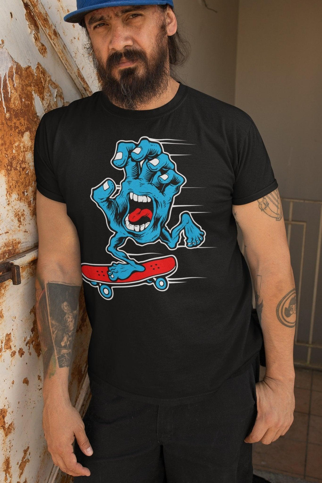 SKATER HAND SCARY Unisex-Bio-Baumwoll-T-Shirt - Bobbis Store Hunde