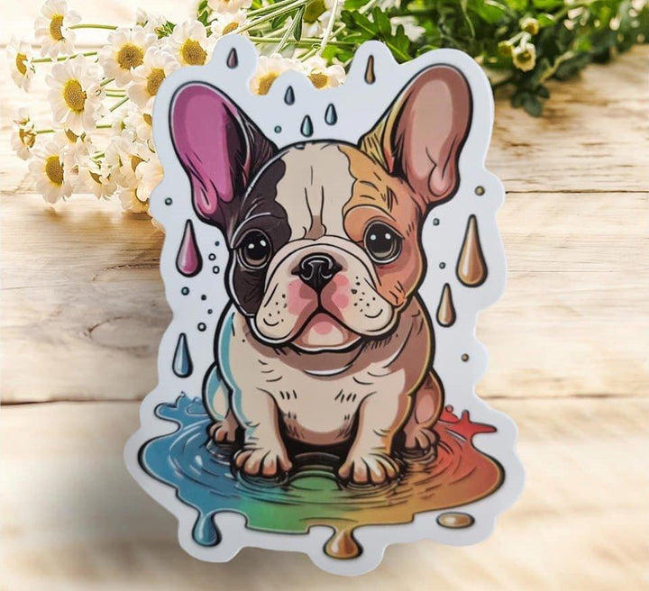 Süße bunte Frenchie Aufkleber Sticker - Bobbis Store Hunde