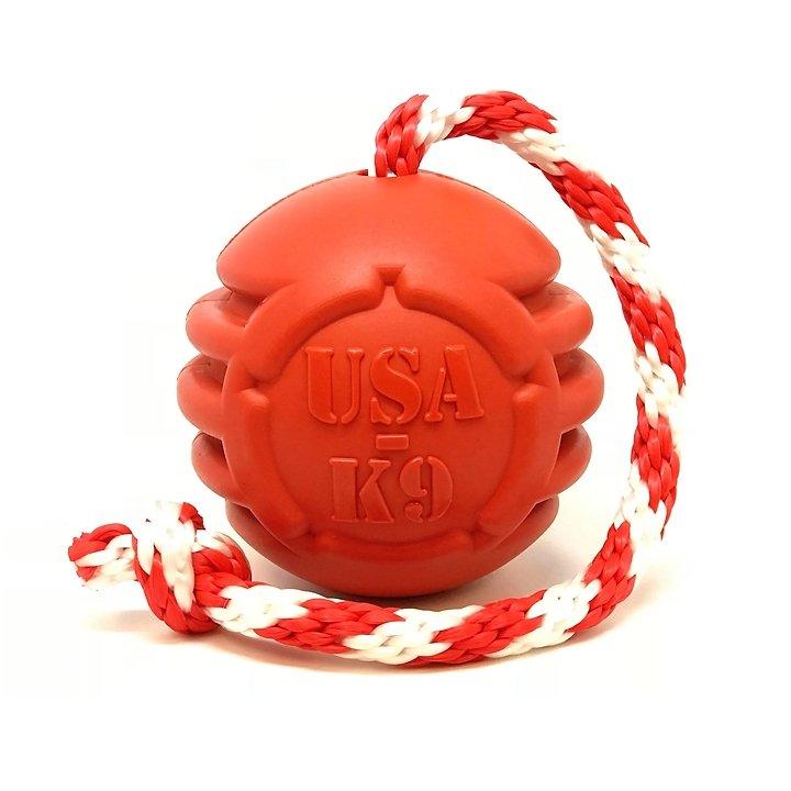 USA-K9--langlebiges Belohnungs-Spielzeug - groß - rot - Bobbis Store Hunde