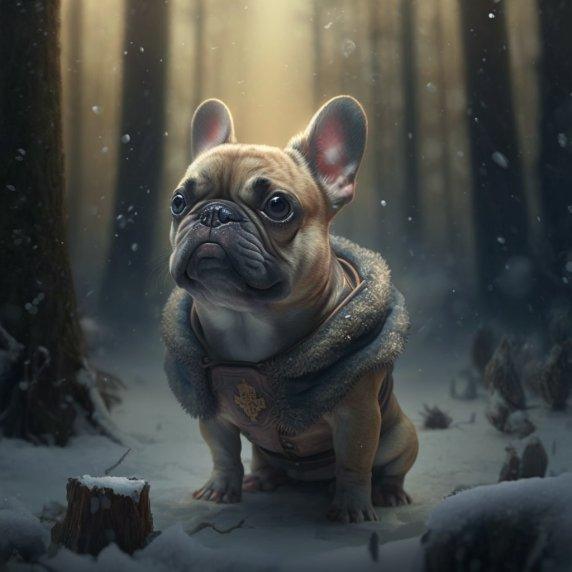 Viking Frenchie Leinwand - Bobbis Store Hunde