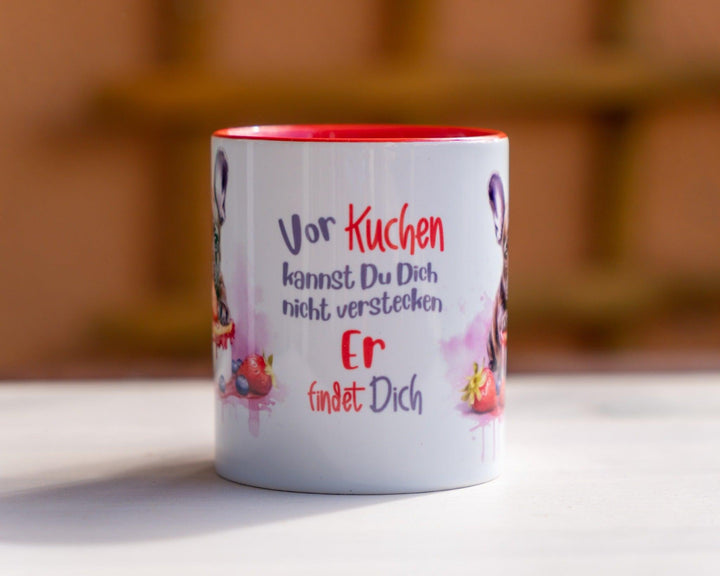Vor Kuchen kannst Du Dich nicht verstecken - Tasse - Bobbis Store Hunde