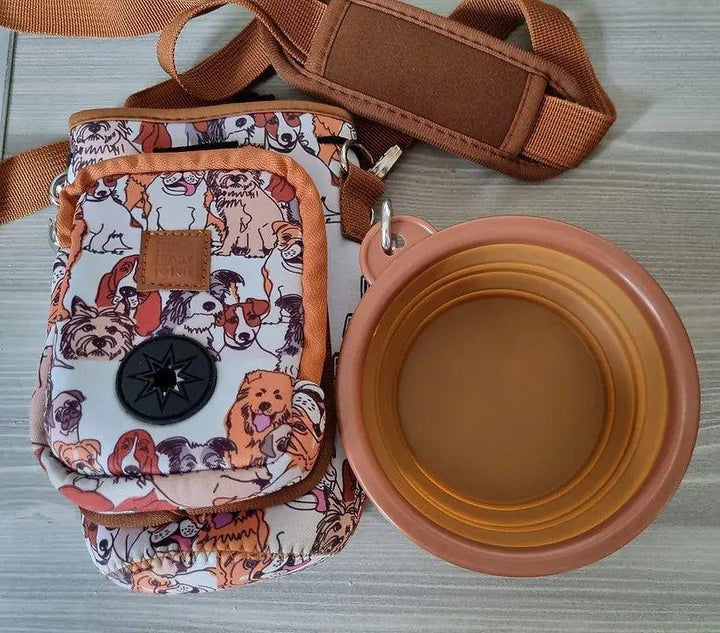 Wasserflaschenträger mit Hundekotbeutel + Silikon-Schüssel - Bobbis Store Hunde