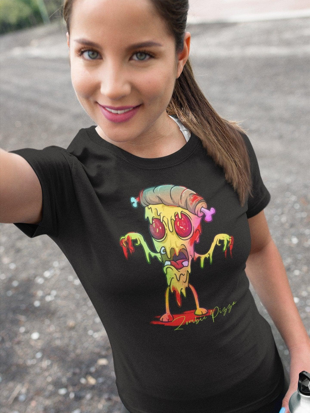 Zombie Pizza Unisex-Bio-Baumwoll-T-Shirt - Bobbis Store Hunde